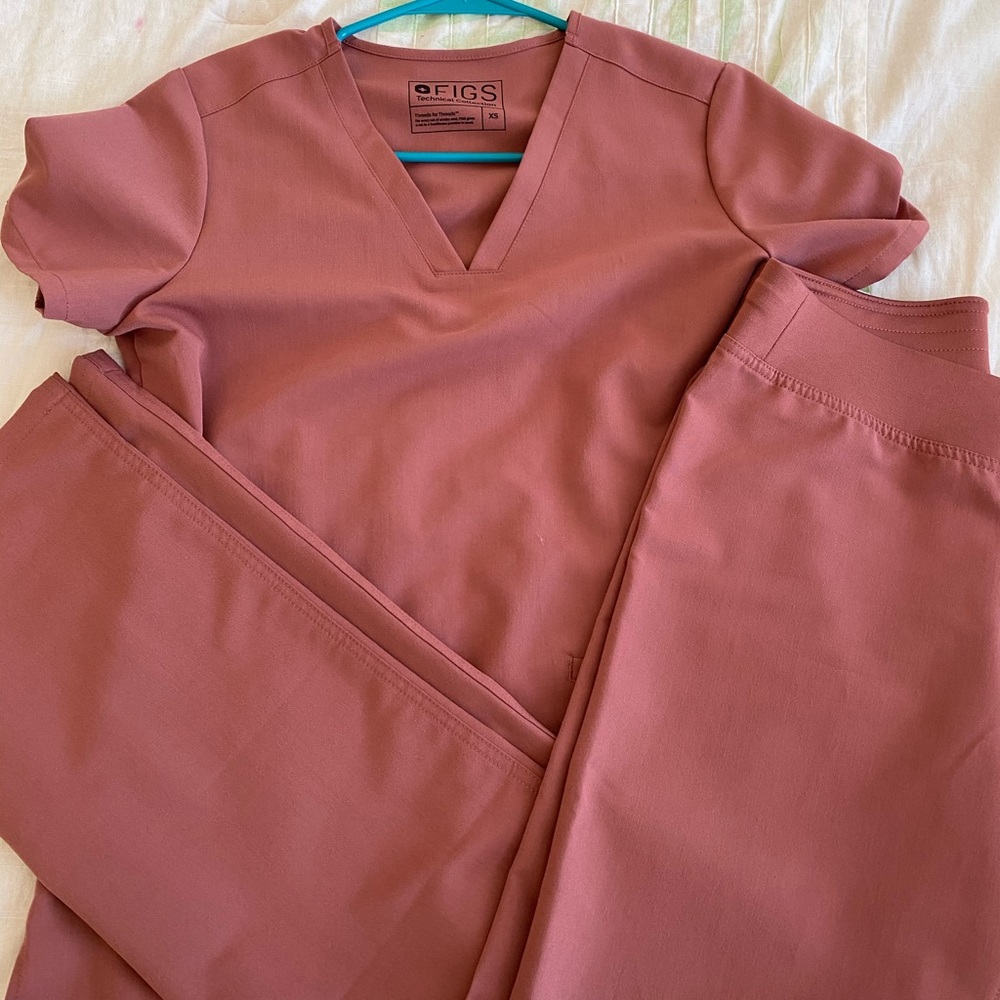 Figs Mauve Scrub Set XS